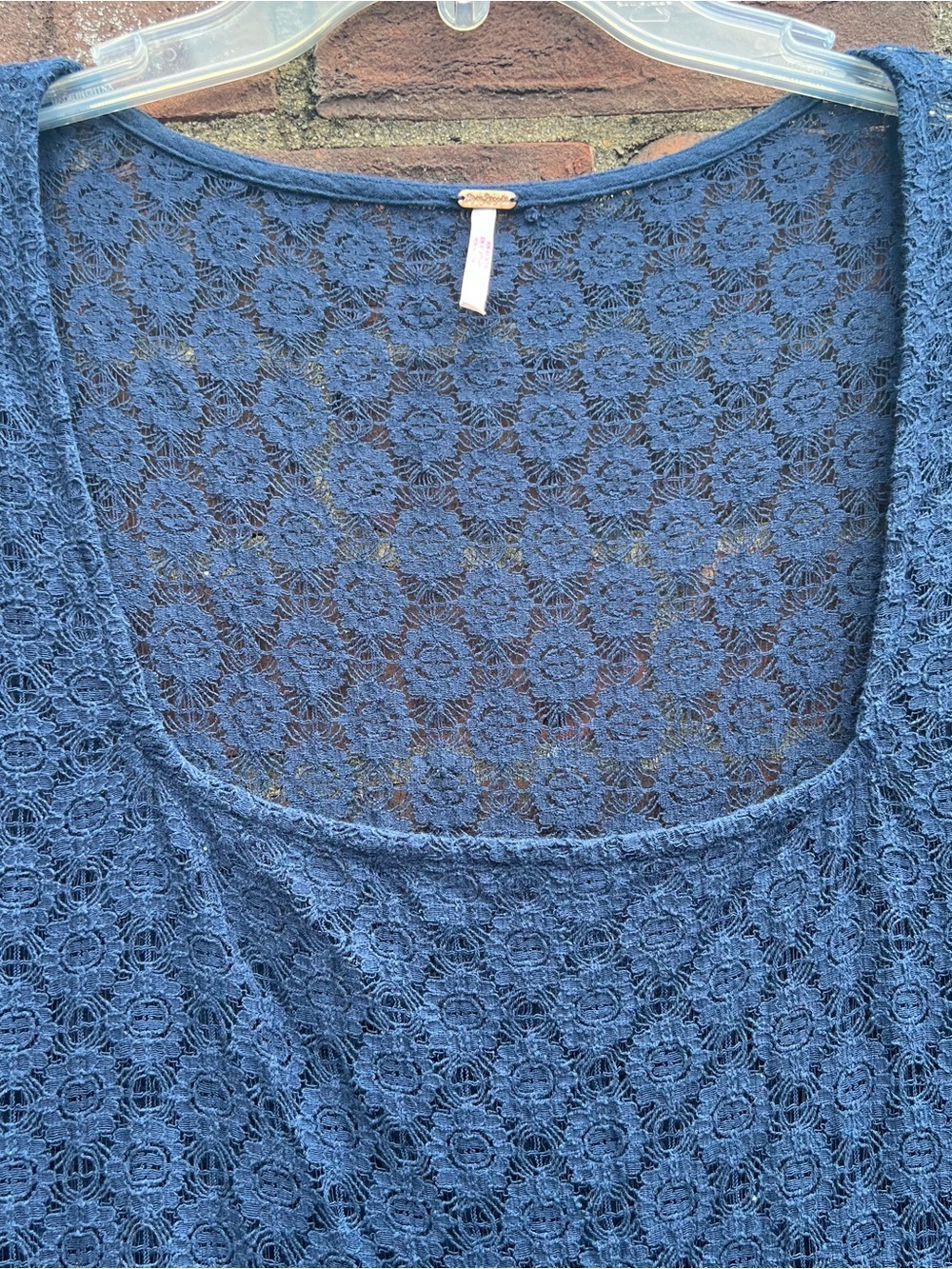 Free People Free-ist Bring the Romance Maxi Dress Sz M Navy Boho Lace Romantic - Picture 4 of 16